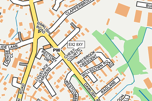EX2 8XY map - OS OpenMap – Local (Ordnance Survey)