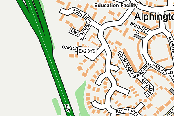 EX2 8YS map - OS OpenMap – Local (Ordnance Survey)