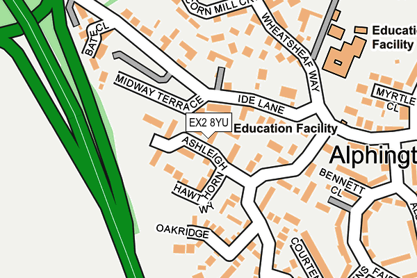 EX2 8YU map - OS OpenMap – Local (Ordnance Survey)