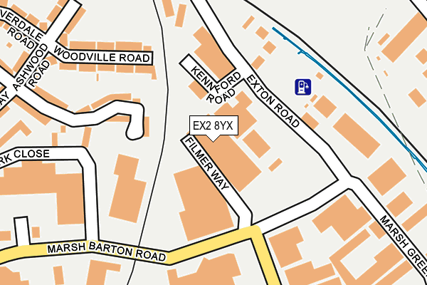 EX2 8YX map - OS OpenMap – Local (Ordnance Survey)