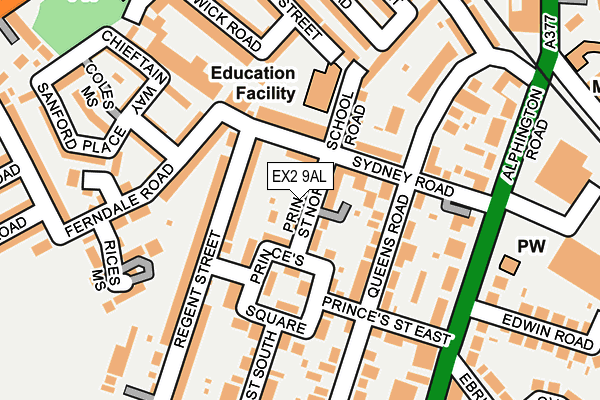EX2 9AL map - OS OpenMap – Local (Ordnance Survey)
