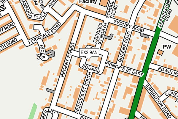 EX2 9AN map - OS OpenMap – Local (Ordnance Survey)