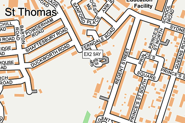 EX2 9AY map - OS OpenMap – Local (Ordnance Survey)