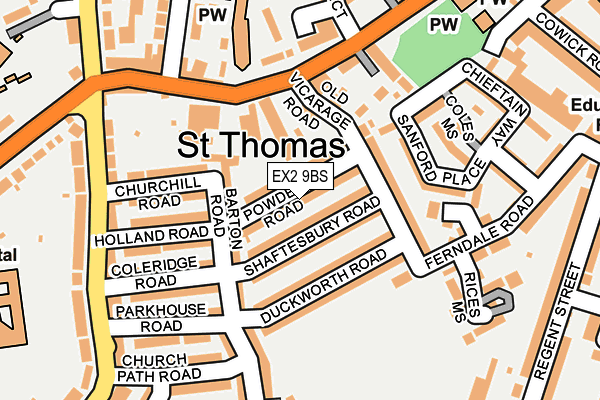 EX2 9BS map - OS OpenMap – Local (Ordnance Survey)