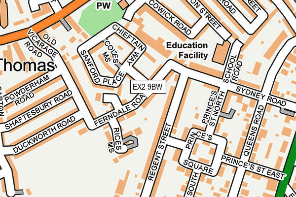 EX2 9BW map - OS OpenMap – Local (Ordnance Survey)