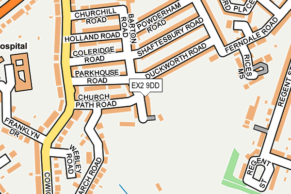 EX2 9DD map - OS OpenMap – Local (Ordnance Survey)