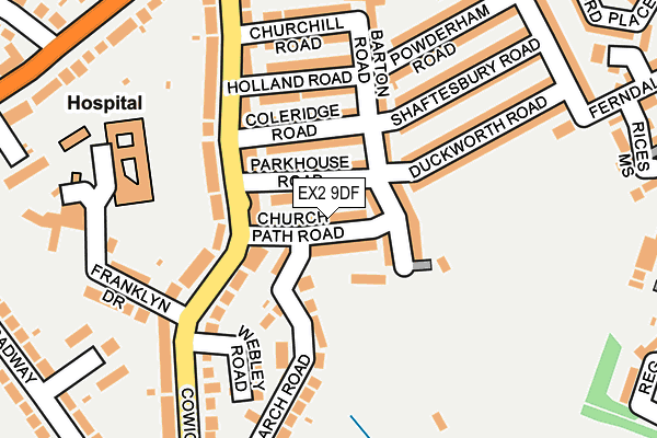 EX2 9DF map - OS OpenMap – Local (Ordnance Survey)
