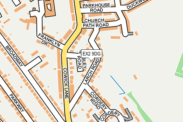 EX2 9DG map - OS OpenMap – Local (Ordnance Survey)