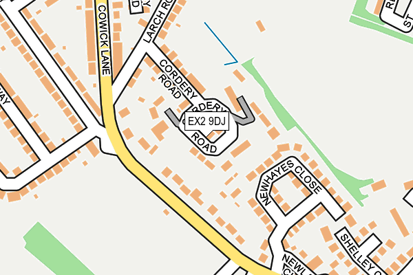EX2 9DJ map - OS OpenMap – Local (Ordnance Survey)