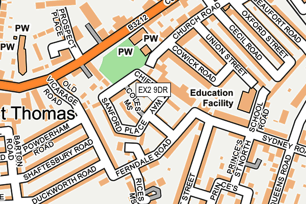 EX2 9DR map - OS OpenMap – Local (Ordnance Survey)