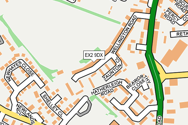 EX2 9DX map - OS OpenMap – Local (Ordnance Survey)