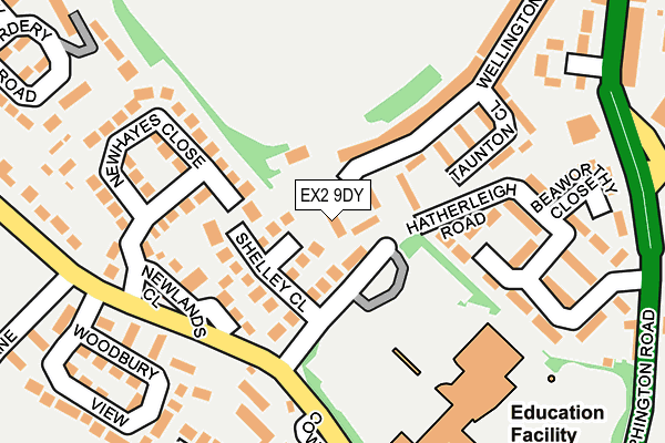 EX2 9DY map - OS OpenMap – Local (Ordnance Survey)