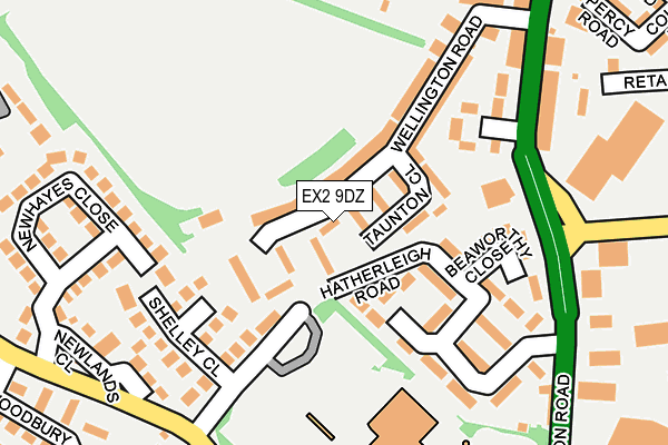 EX2 9DZ map - OS OpenMap – Local (Ordnance Survey)