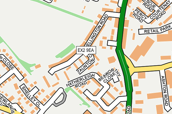 EX2 9EA map - OS OpenMap – Local (Ordnance Survey)