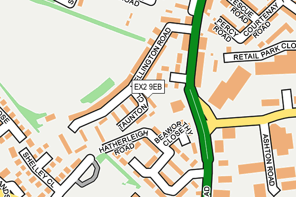 EX2 9EB map - OS OpenMap – Local (Ordnance Survey)