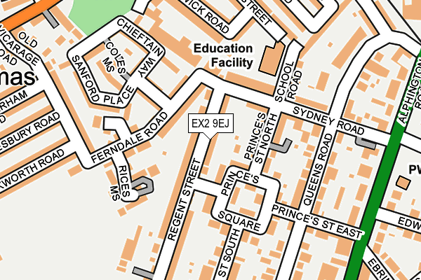 EX2 9EJ map - OS OpenMap – Local (Ordnance Survey)