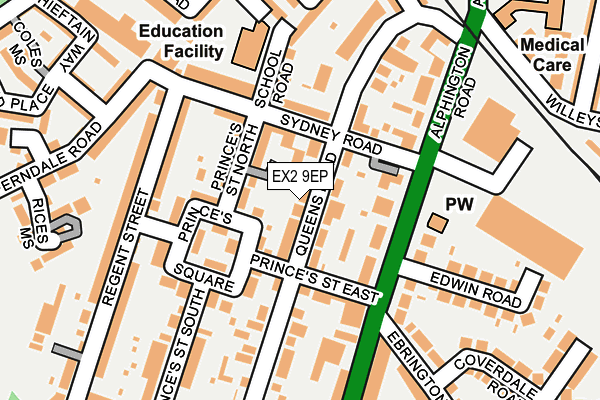 EX2 9EP map - OS OpenMap – Local (Ordnance Survey)