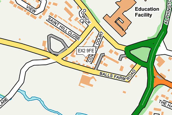 EX2 9FE map - OS OpenMap – Local (Ordnance Survey)