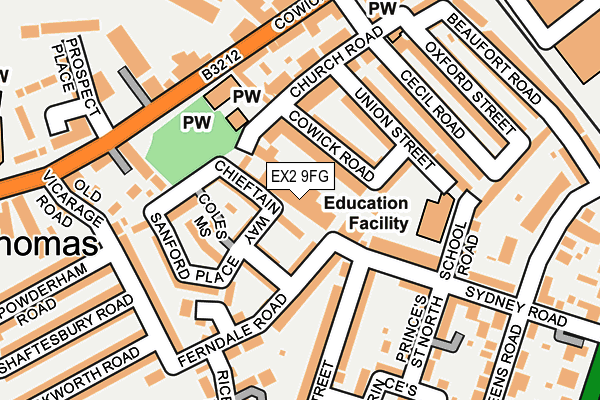 EX2 9FG map - OS OpenMap – Local (Ordnance Survey)