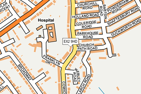 EX2 9HD map - OS OpenMap – Local (Ordnance Survey)