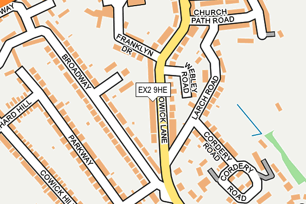 EX2 9HE map - OS OpenMap – Local (Ordnance Survey)