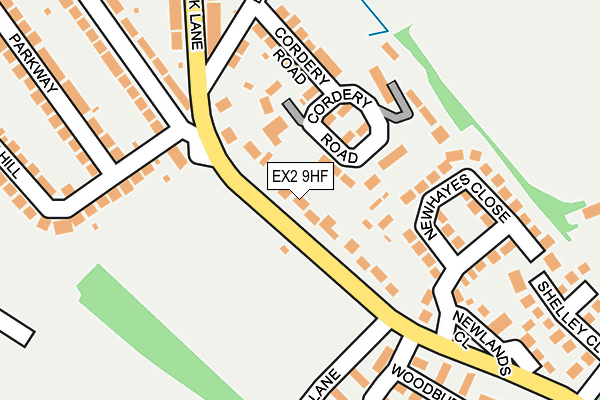 EX2 9HF map - OS OpenMap – Local (Ordnance Survey)