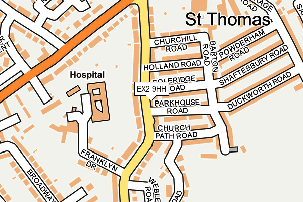 EX2 9HH map - OS OpenMap – Local (Ordnance Survey)