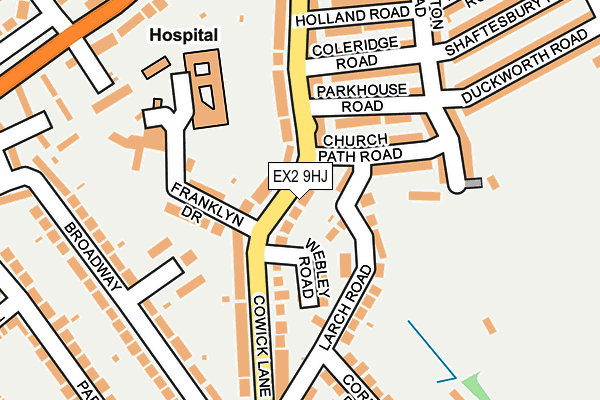 EX2 9HJ map - OS OpenMap – Local (Ordnance Survey)