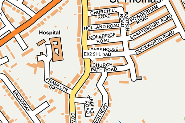 EX2 9HL map - OS OpenMap – Local (Ordnance Survey)