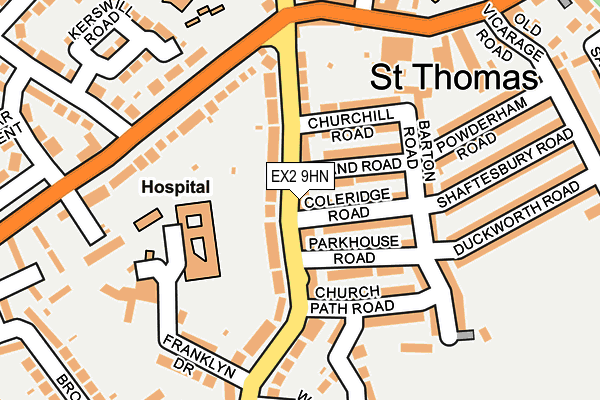 EX2 9HN map - OS OpenMap – Local (Ordnance Survey)