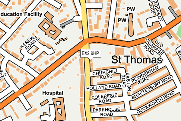 EX2 9HP map - OS OpenMap – Local (Ordnance Survey)