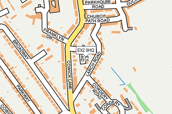 EX2 9HQ map - OS OpenMap – Local (Ordnance Survey)