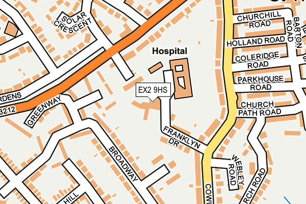 EX2 9HS map - OS OpenMap – Local (Ordnance Survey)