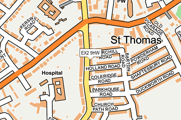 EX2 9HW map - OS OpenMap – Local (Ordnance Survey)