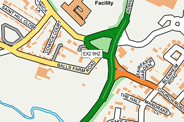 EX2 9HZ map - OS OpenMap – Local (Ordnance Survey)