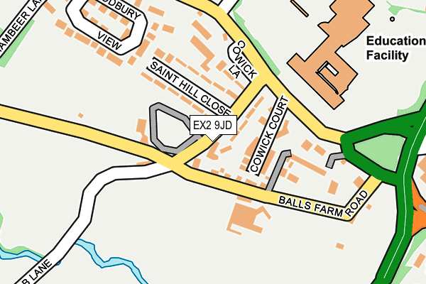 EX2 9JD map - OS OpenMap – Local (Ordnance Survey)