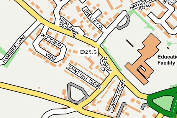 EX2 9JG map - OS OpenMap – Local (Ordnance Survey)