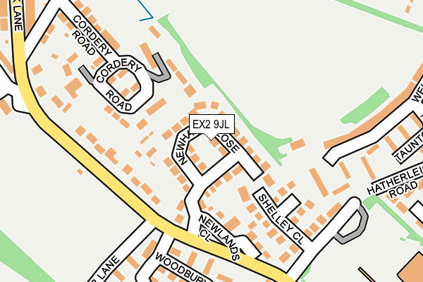 EX2 9JL map - OS OpenMap – Local (Ordnance Survey)