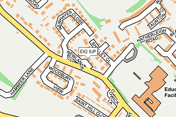 EX2 9JP map - OS OpenMap – Local (Ordnance Survey)