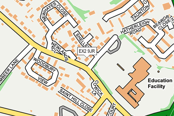EX2 9JR map - OS OpenMap – Local (Ordnance Survey)