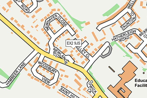 EX2 9JS map - OS OpenMap – Local (Ordnance Survey)