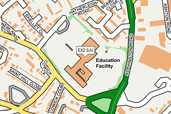 EX2 9JU map - OS OpenMap – Local (Ordnance Survey)