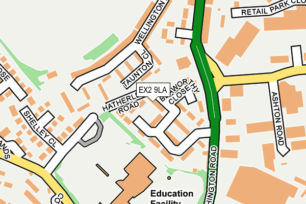 EX2 9LA map - OS OpenMap – Local (Ordnance Survey)