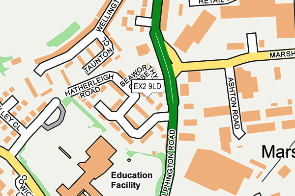 EX2 9LD map - OS OpenMap – Local (Ordnance Survey)