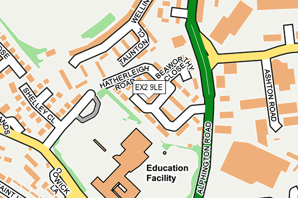 EX2 9LE map - OS OpenMap – Local (Ordnance Survey)