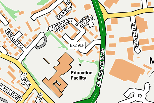 EX2 9LF map - OS OpenMap – Local (Ordnance Survey)