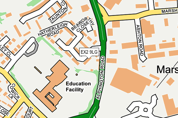 EX2 9LG map - OS OpenMap – Local (Ordnance Survey)