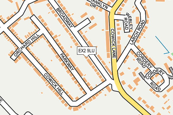 EX2 9LU map - OS OpenMap – Local (Ordnance Survey)