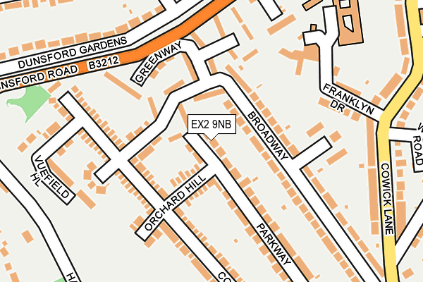 EX2 9NB map - OS OpenMap – Local (Ordnance Survey)