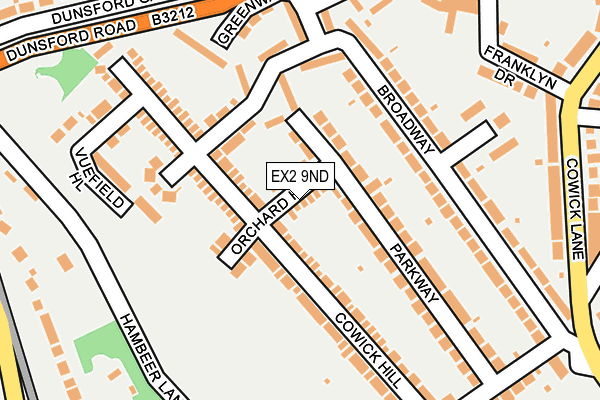 EX2 9ND map - OS OpenMap – Local (Ordnance Survey)